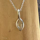  Colgante Ojiva de 1cm de plata 950 con Cuarzo Diamante Herkimer  - Miniatura 2