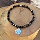 Pulsera elástica con medalla Alegría de  Plata 950 con mostacillas de piedras  - Miniatura 4