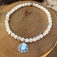 Pulsera elástica medalla Conciencia plata 950 y mostacillas de Fluorita  - Miniatura 2