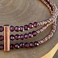Pulsera elástica de 3 corridas de mostacillas de Cobre y piedras - Miniatura 4