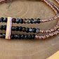 Pulsera elástica de 3 corridas de mostacillas de Cobre y piedras - Miniatura 2