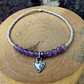 Pulsera Elástica Medalla Corazón Raíz Plata 950, Mostacillas de Plata 1000 y piedras - Miniatura 2
