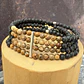 Pulsera elástica 4 hileras de piedra de 4mm y plata 950 - Miniatura 2
