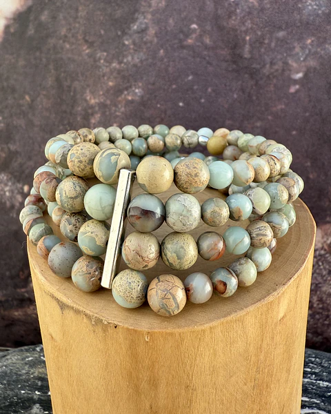 Pulsera elástica 4 hileras de piedra de 6mm 