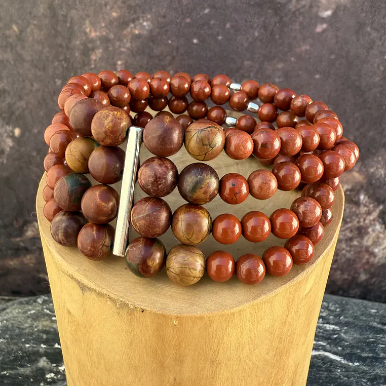 Pulsera elástica 4 hileras de piedra de 6mm  2