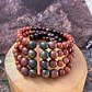 Pulsera de 4 corridas elástica de cobre y mostacillas de piedras de 6mm - Miniatura 2