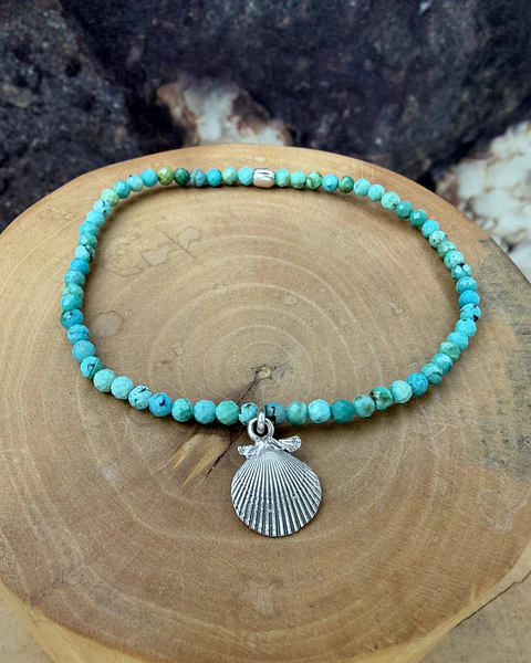 Pulsera elástica Ostión mini de plata 950 y Piedras 