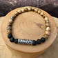 Pulsera elástica Tubo Grueso texturado de Plata 950 y  Piedras de 6mm - Miniatura 5