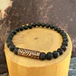 Pulsera elástica Tubo Grueso texturado de Cobre y Piedras de 6mm - Miniatura 1