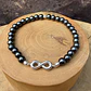Pulsera elástica con infinito de plata 950 y piedras de 6mm - Miniatura 1