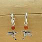 Aros argolla y Colibrí en volumen de plata 950 con piedras  - Miniatura 2