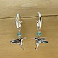 Aros argolla y Colibrí en volumen de plata 950 con piedras  - Miniatura 3
