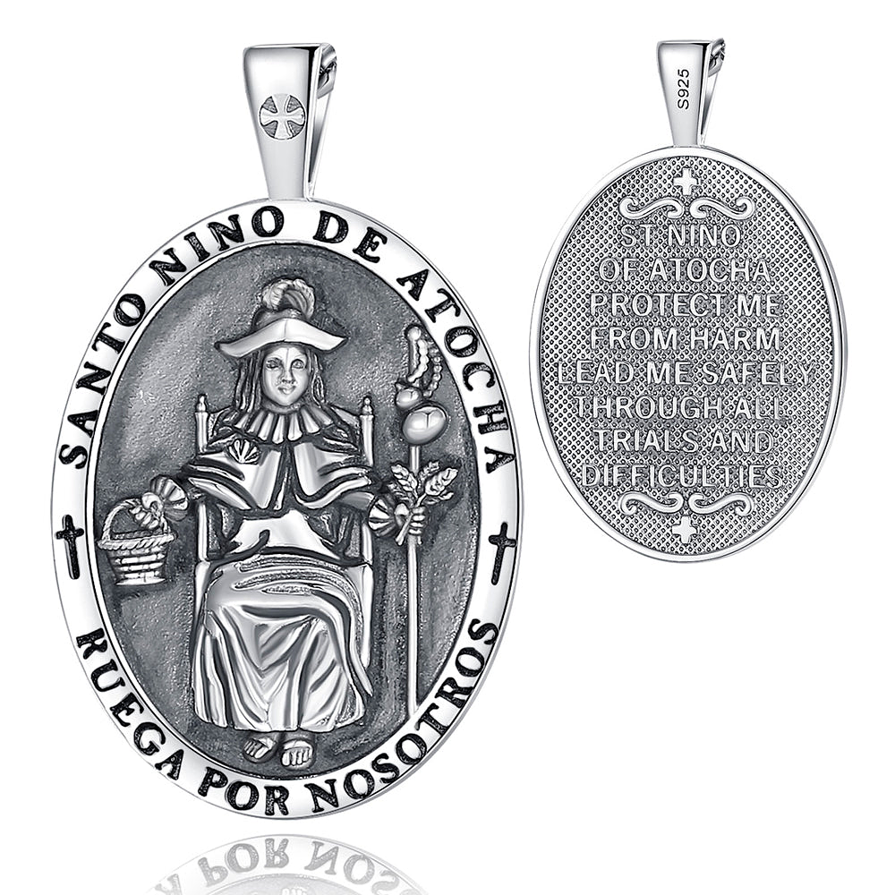 Colgante santo niño de atocha en plata fina 925 1