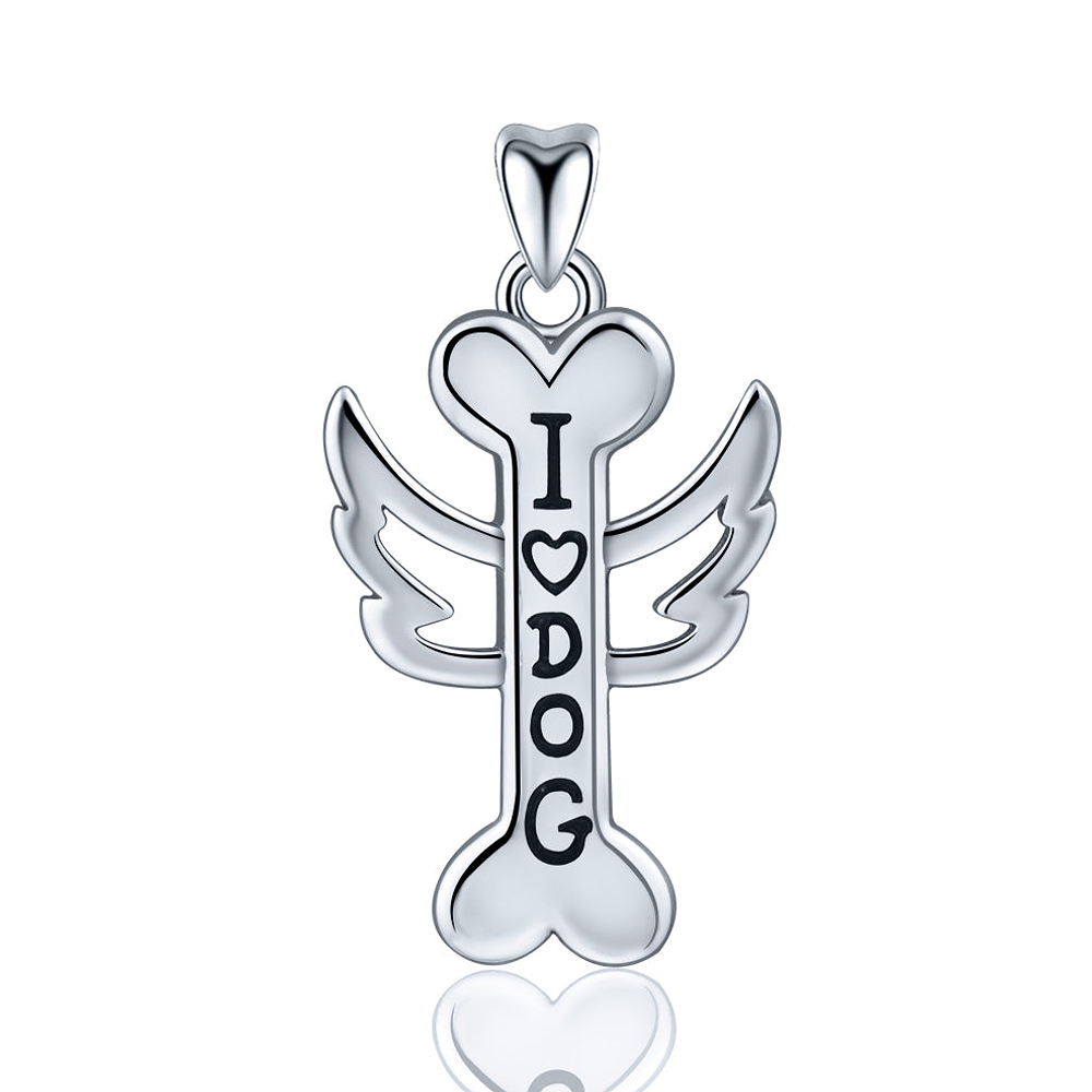 Colgante de hueso de perro, perrito en plata fina 1