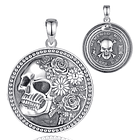 Colgante de santa muerte, memento mori en plata fina 925 1