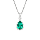 Colgante con forma de gota con circón verde en plata fina 925 1