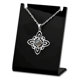 Colgante nudo de bruja piedra labradorita en plata fina