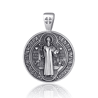 Colgante medalla de san Benito full definición en plata fina 925 1