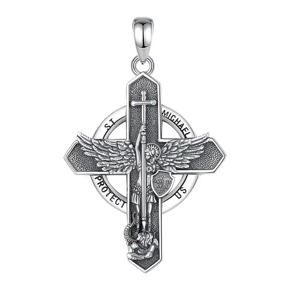 Colgante cruz de san miguel de arcángel en plata fina 925 1