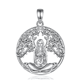 Colgante de la madre naturaleza en plata fina 925