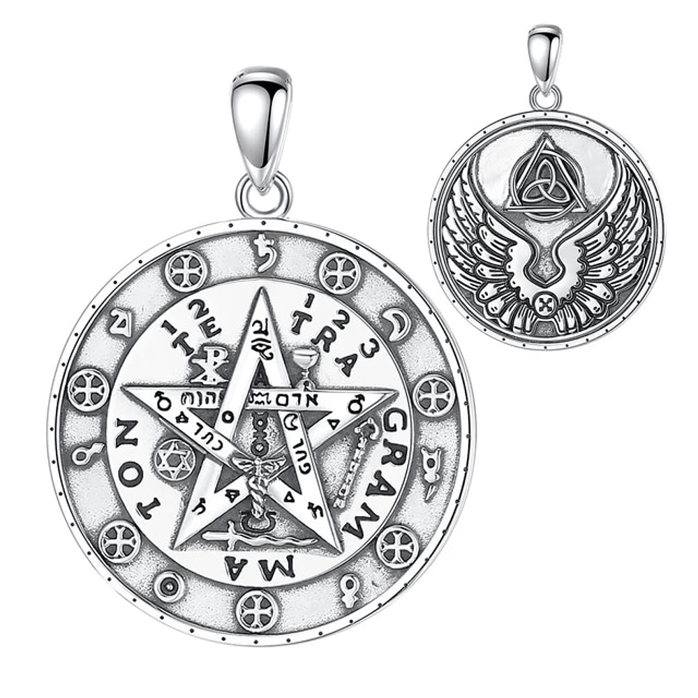 Colgante tetragrammaton, tetramaton full simbología en plata fina 925 1