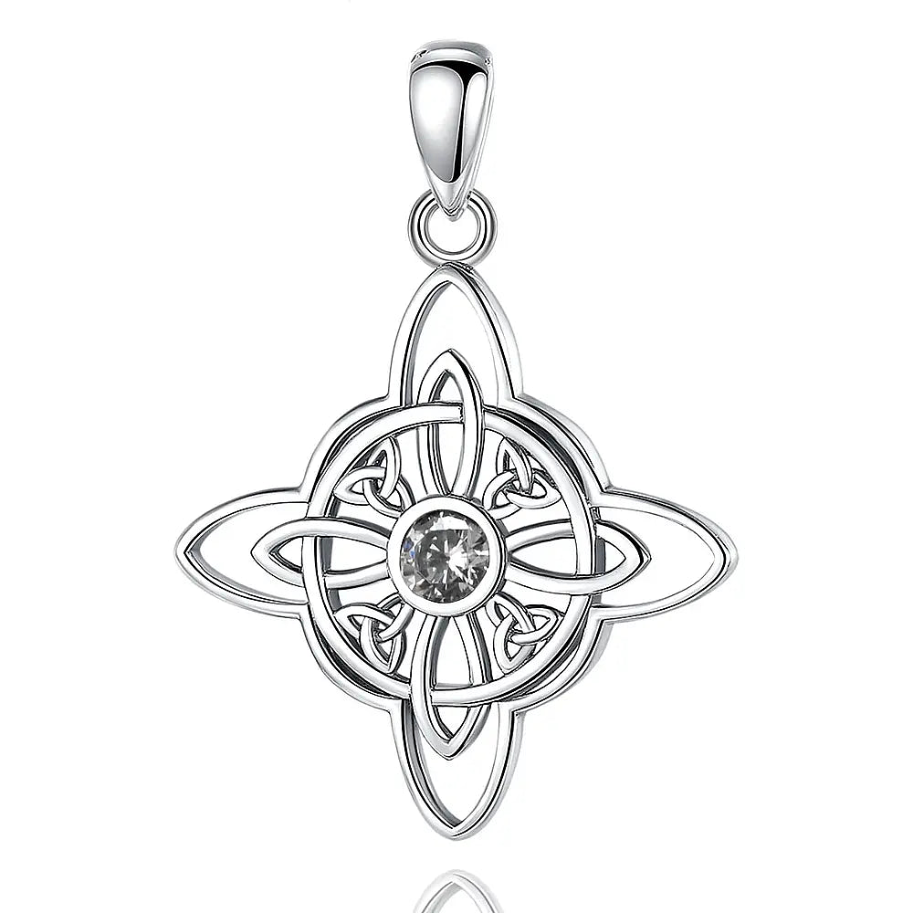 Colgante nudo de bruja con circón en plata fina 925 1