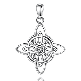 Colgante nudo de bruja con circón en plata fina 925