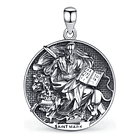 Colgante medalla de San Marcos en plata fina 925 1