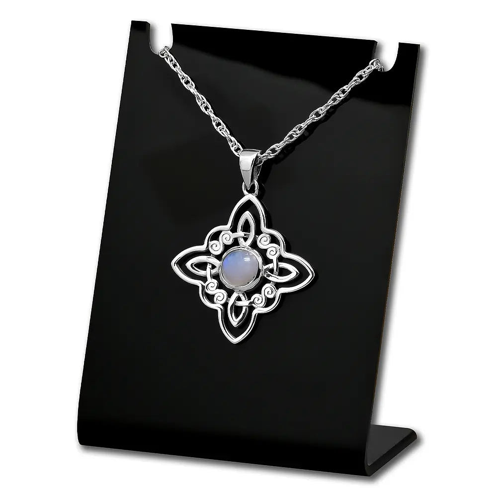 Colgante nudo de bruja con piedra luna en plata fina 1