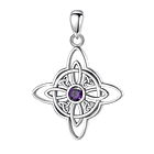 Colgante nudo de bruja con piedra amatista en plata fina 925 1