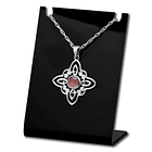 Colgante nudo de bruja con piedra cuarzo rosa en plata fina 1