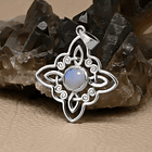 Colgante nudo de bruja con piedra luna en plata fina 2