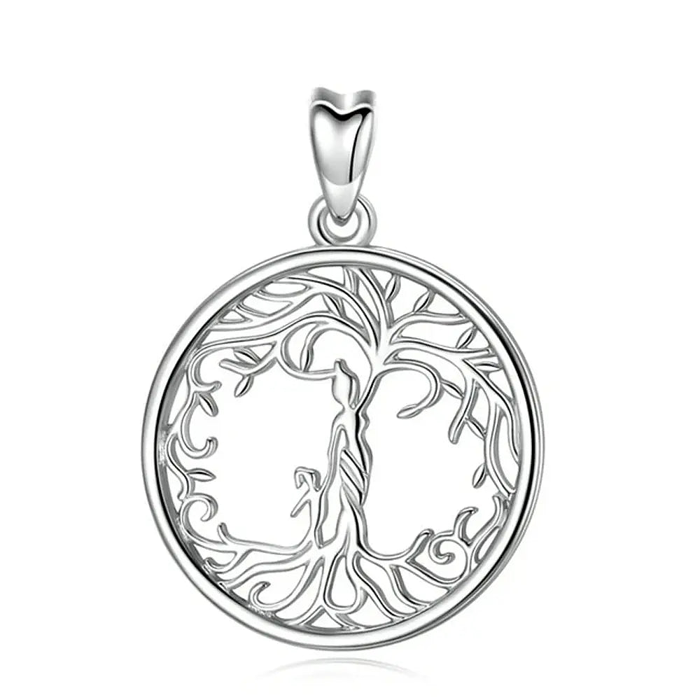 Colgante madre con hija en árbol de la vida en plata fina 925 1