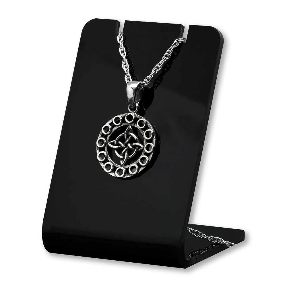 Colgante nudo de bruja con ciclo lunar en plata 1