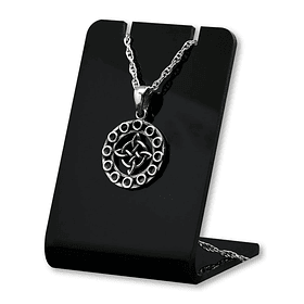 Colgante nudo de bruja con ciclo lunar en plata