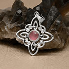 Colgante nudo de bruja con piedra cuarzo rosa en plata fina 2