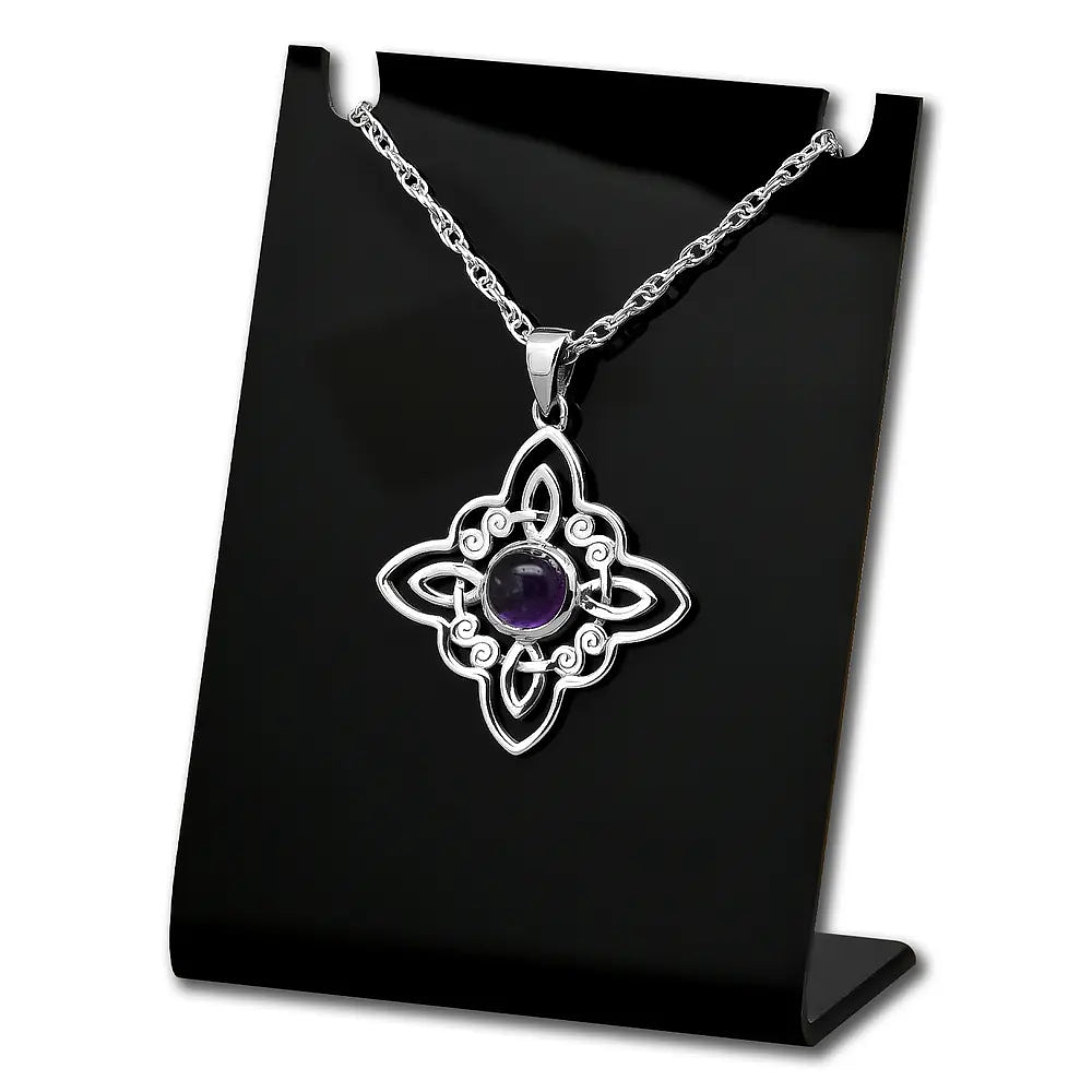 Colgante nudo de bruja con piedra amatista en plata fina 1