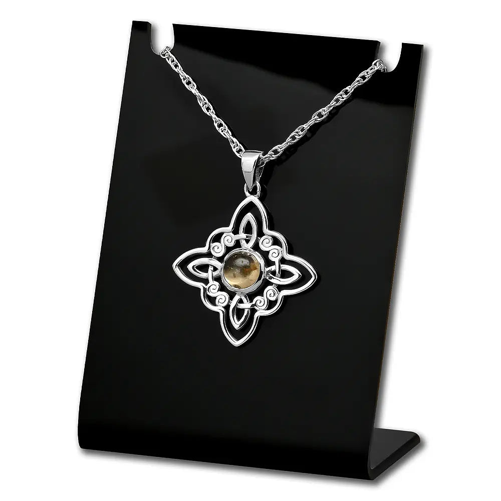 Colgante nudo de bruja con piedra citrina en plata fina 1