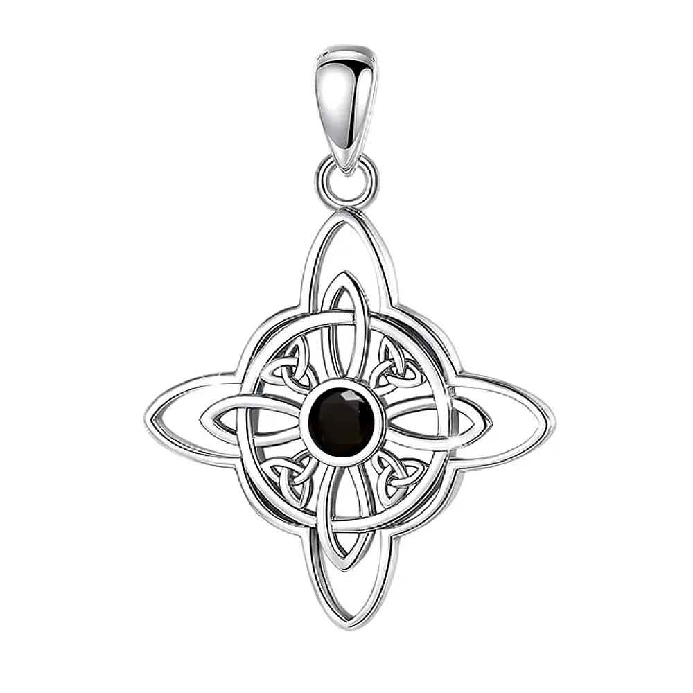 Colgante nudo de bruja con piedra ónix en plata fina 925 1