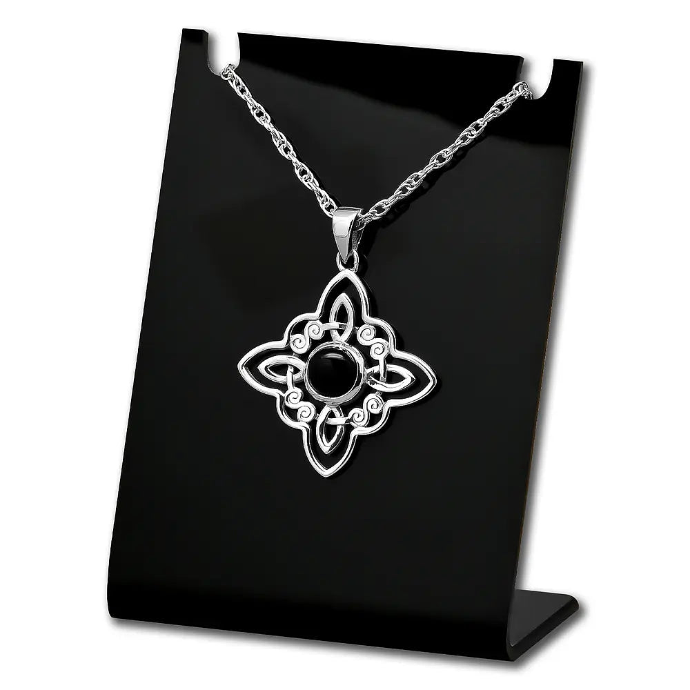 Colgante nudo de bruja con piedra onix en plata fina 1