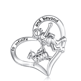 Colgante corazon amor perruno en plata fina 925