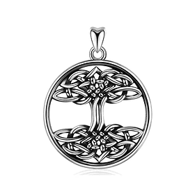Colgante árbol de la vida trenzado en plata fina 925