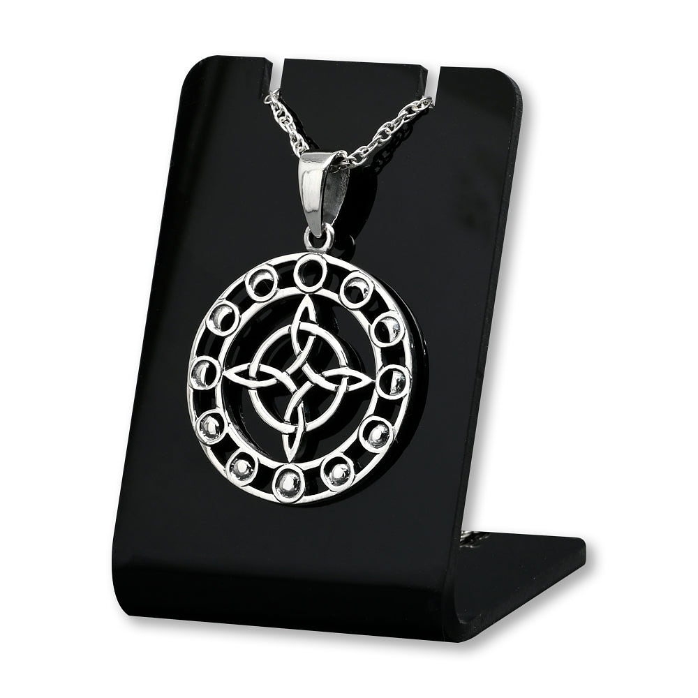 Colgante nudo de bruja con ciclo lunar en plata fina 925 1