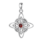 Colgante nudo de bruja con piedra granate en plata fina 925 1