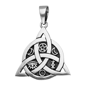 Colgante celta, nudo de la trinidad en plata fina 925