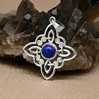 colgante nudo de bruja con piedra lapislazuli en plata fina 2