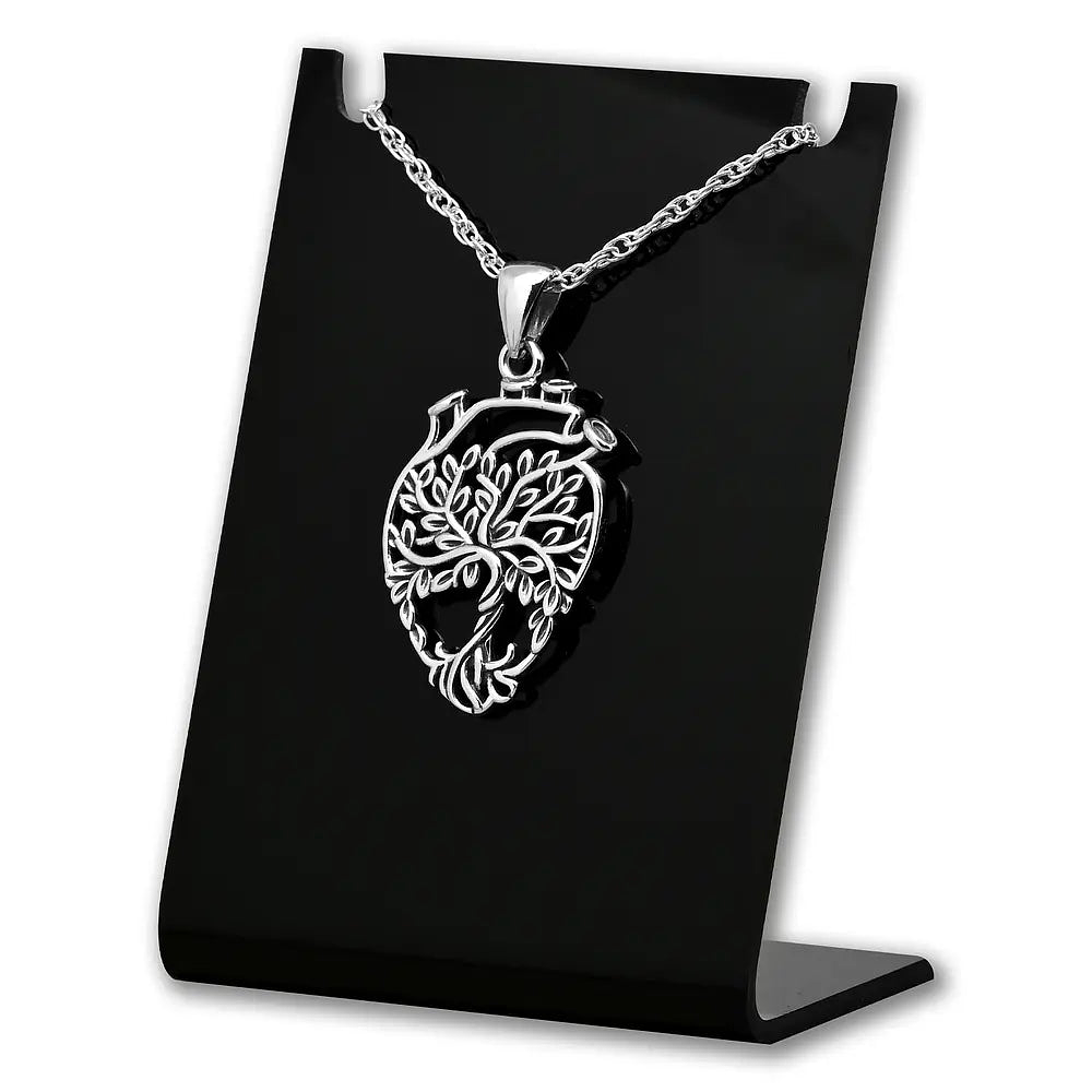 Colgante de corazón árbol de la vida en plata fina 925 2