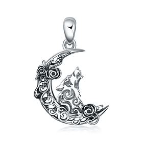 Colgante lobo de la luna hati en plata fina 925
