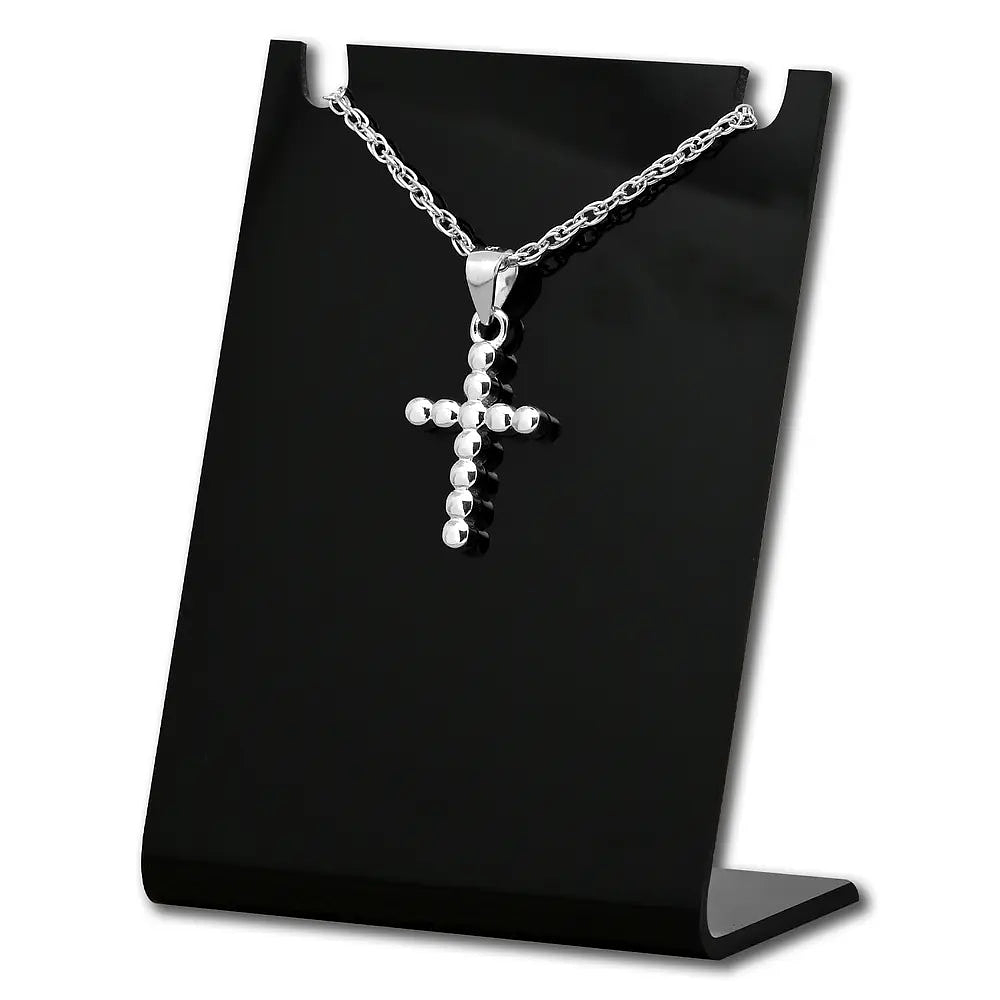 Colgante Cruz de Puntos en Plata Fina, incluye cadena 1