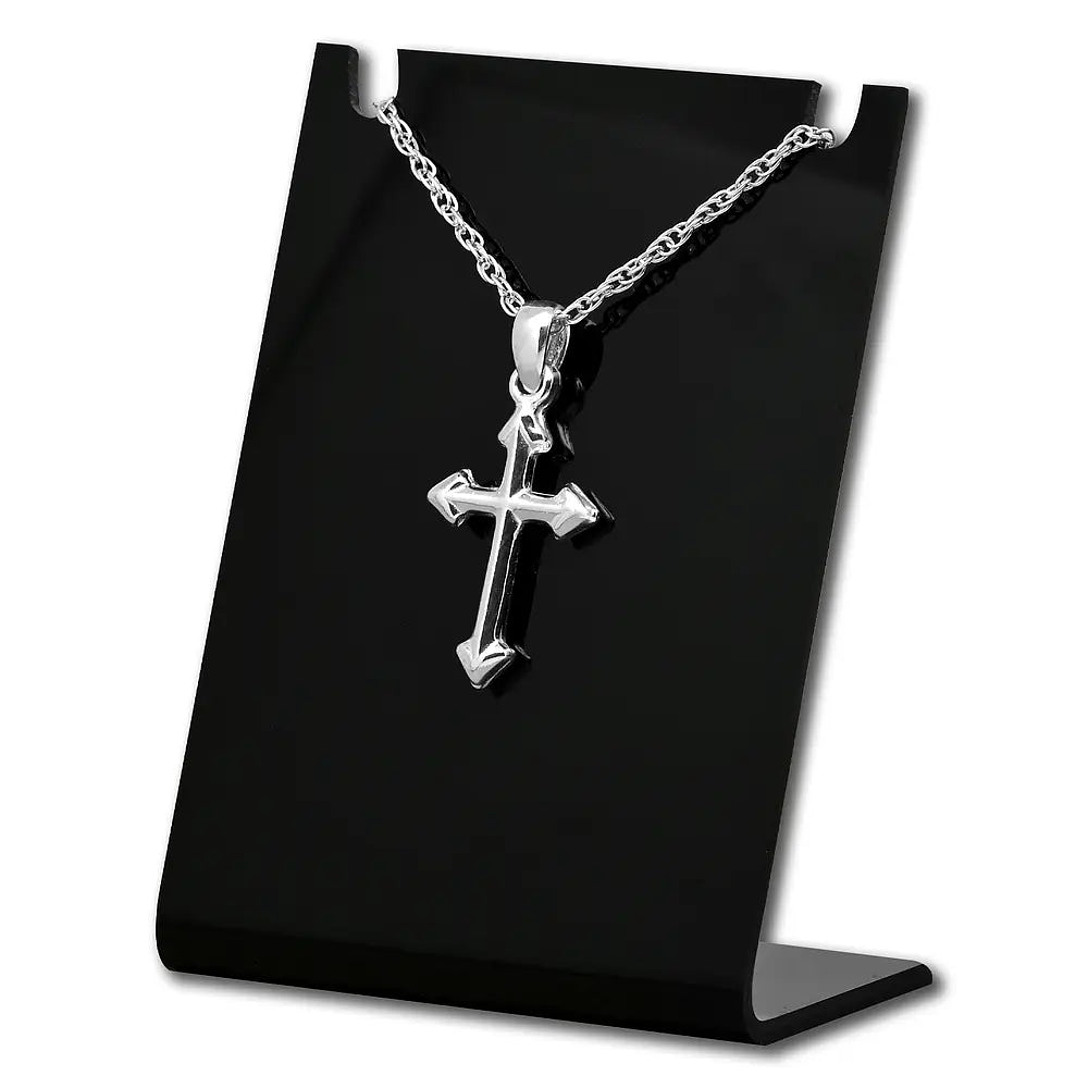 Colgante Cruz de Puntas en Plata Fina, Símbolo de Fe y Protección, Con cadena 1